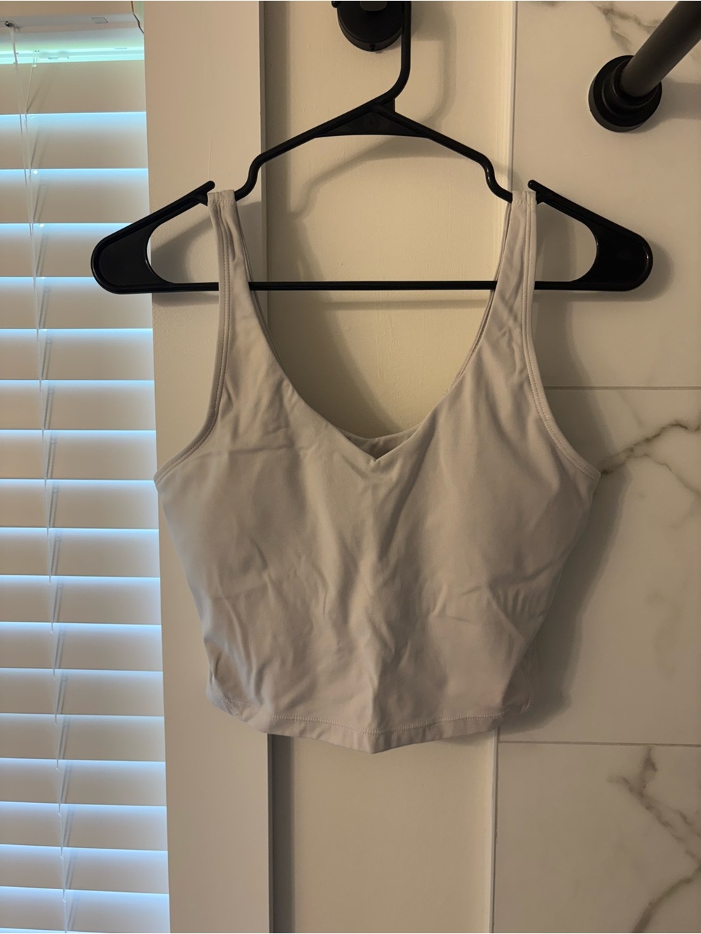 Amazon White Athletic Padded Cropped Tank Top